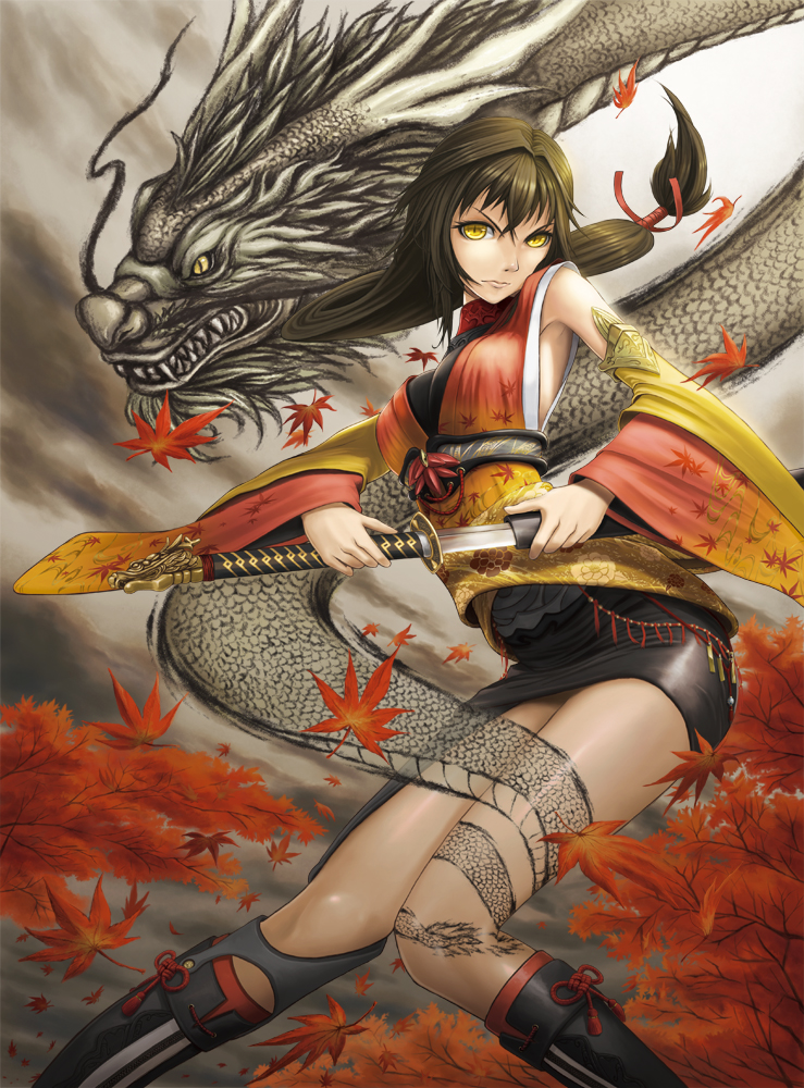 samurai and dragon