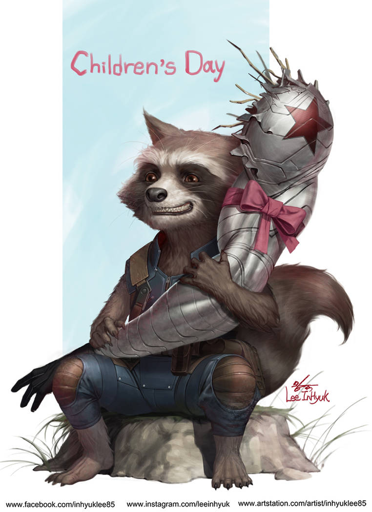 Kid Crew Racoon Rocket racoon's present of Children's day by inhyuklee on DeviantArt