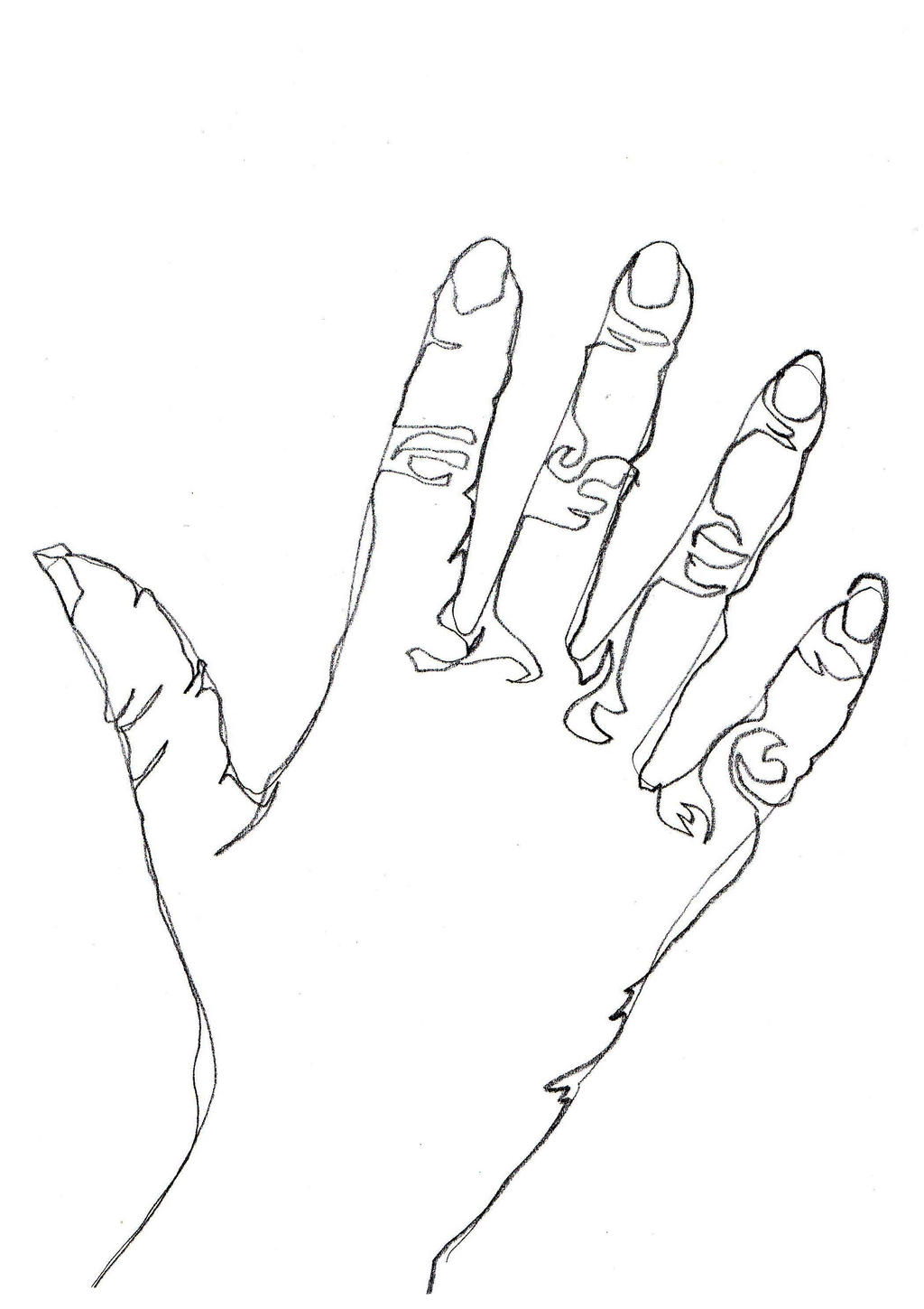 Continuous line hand - black and white by Kristina86 on DeviantArt