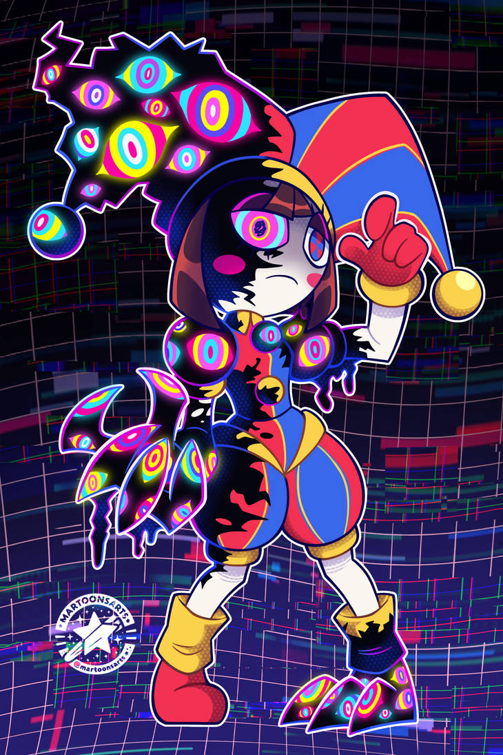 Half Abstracted Half-Abstracted Pomni by martoonsarts on DeviantArt