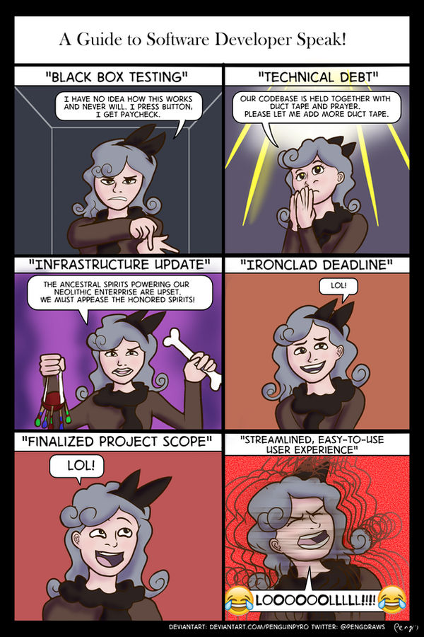 A Guide to Software Developer Speak by penguinpyro on DeviantArt