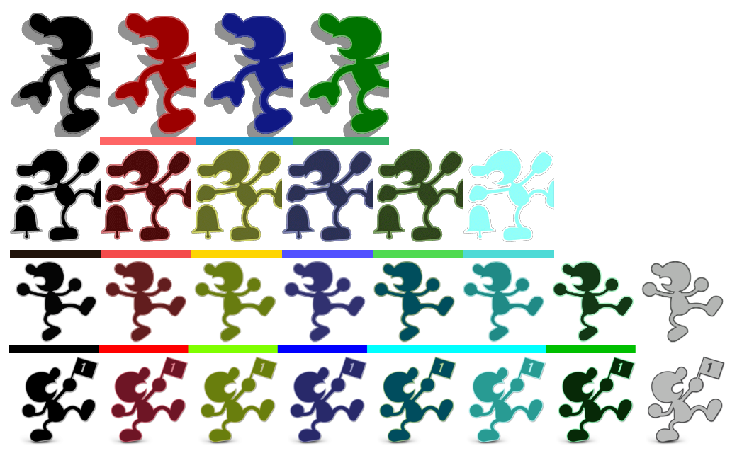 Super Smash Bros. All Mr. Game and Watch Costumes by Jsmit186 on DeviantArt