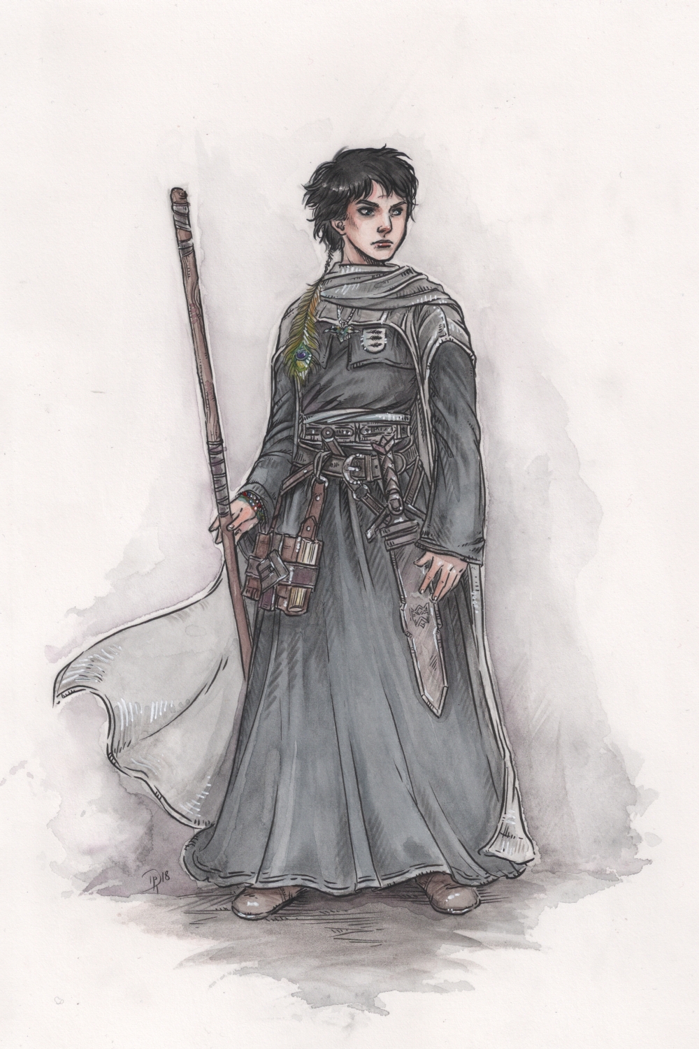 Nurinai with a peacock feather by Neferu