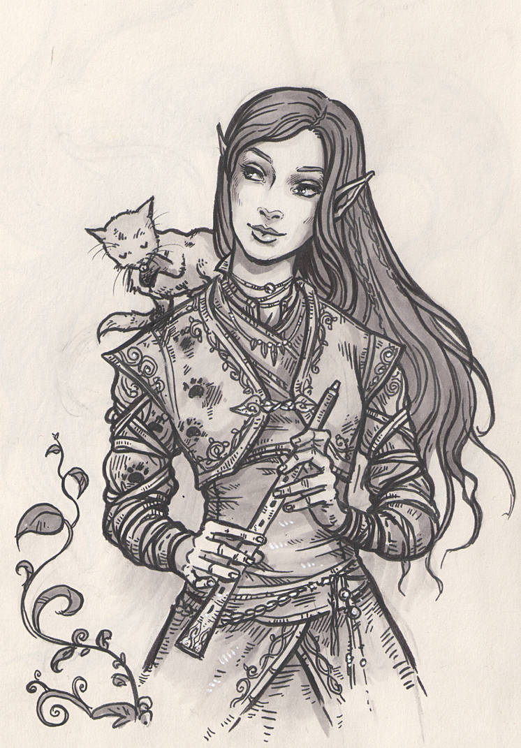 Lunaya and the kitten with the muddy paws by Neferu