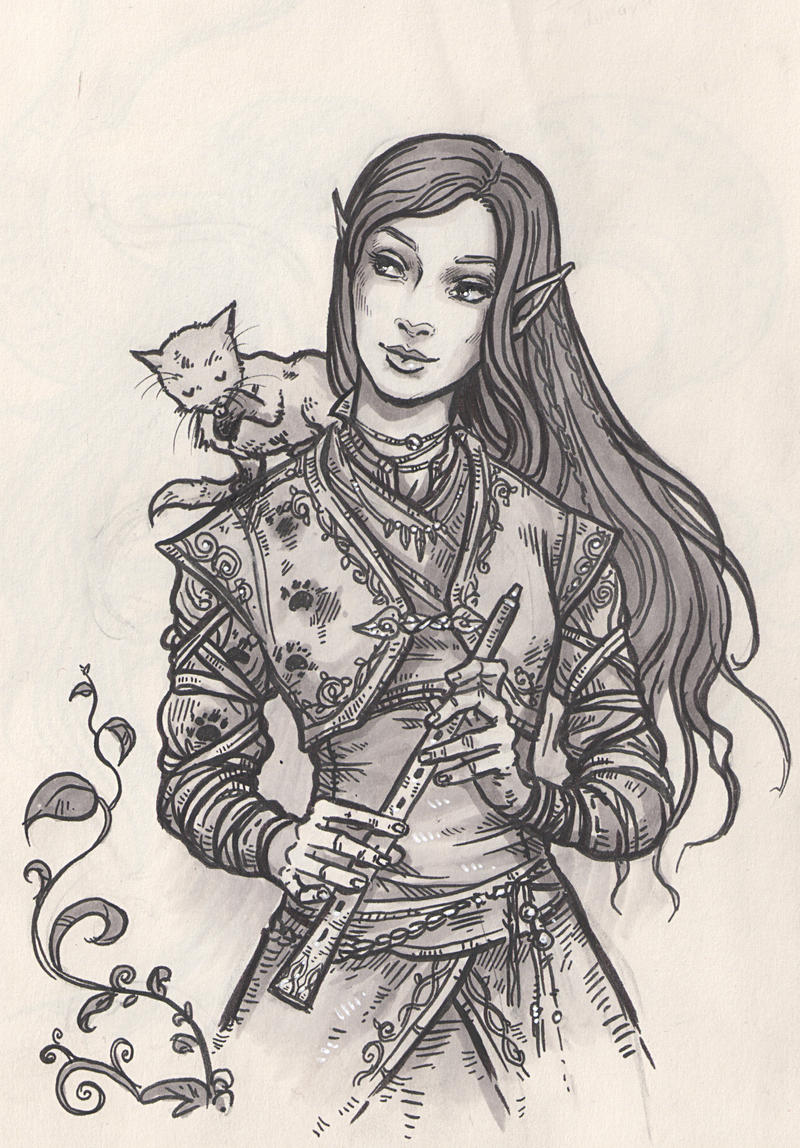 Lunaya and the kitten with the muddy paws by Neferu