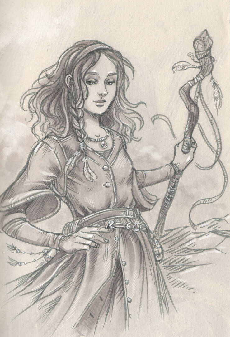 On her way with a bee by Neferu