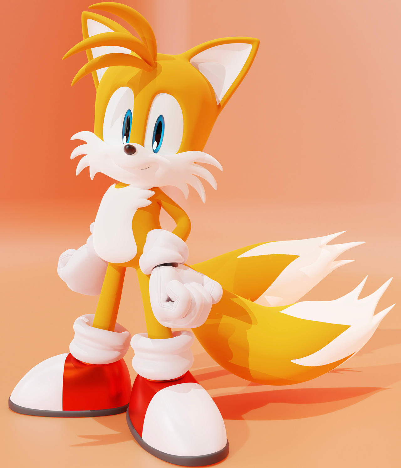 Tails Render - Happy, just as always by EricelReposteador on DeviantArt