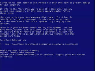 BSOD Blue Screen Of Death