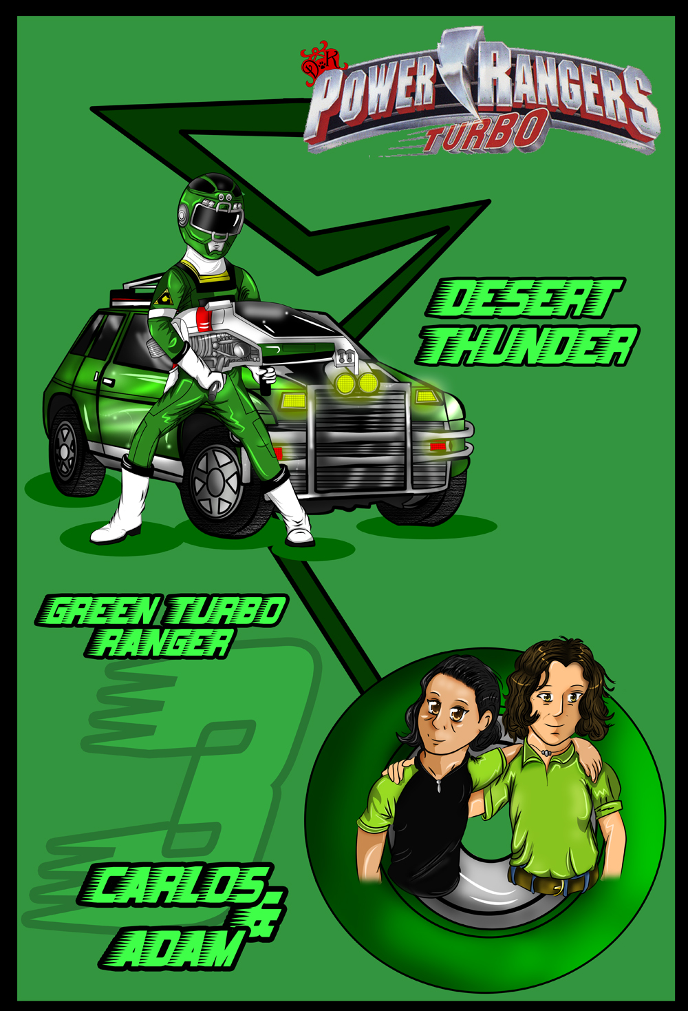 Green Turbo Ranger-Adam and Carlos