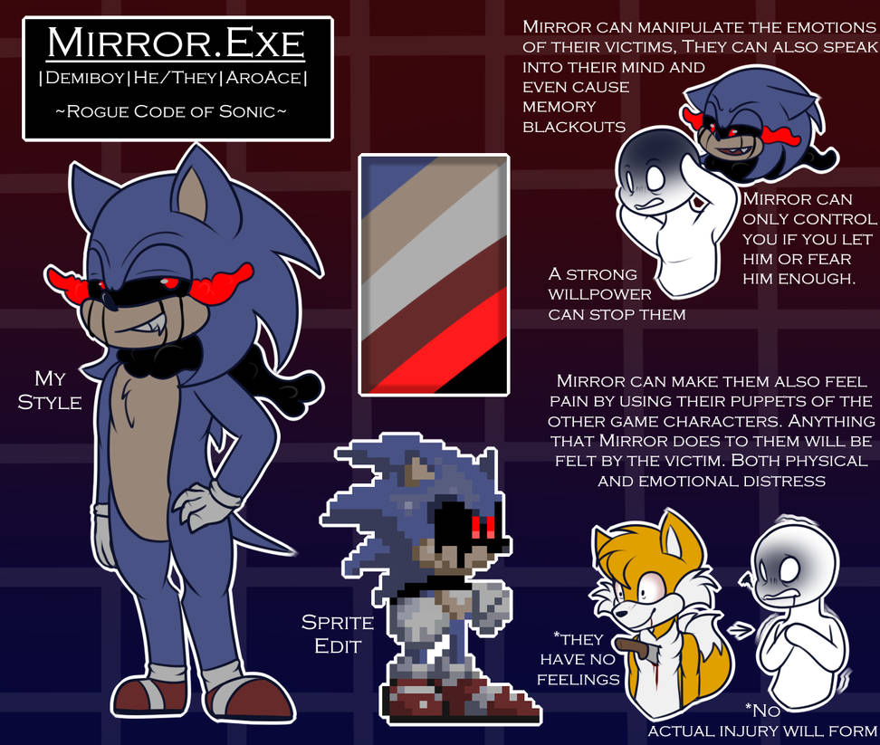Mirror Ref Sheet 2023 (Sonic.Exe OC) by BlackLight-Fox on DeviantArt