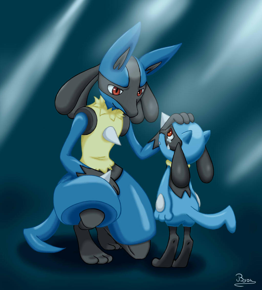 Lucario Riolu Computer Lucario and Riolu by ByonDrawings on DeviantArt