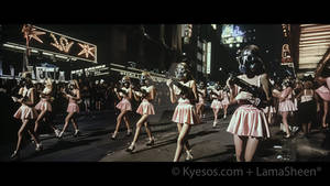 Cheerleaders from space on parade - 1940