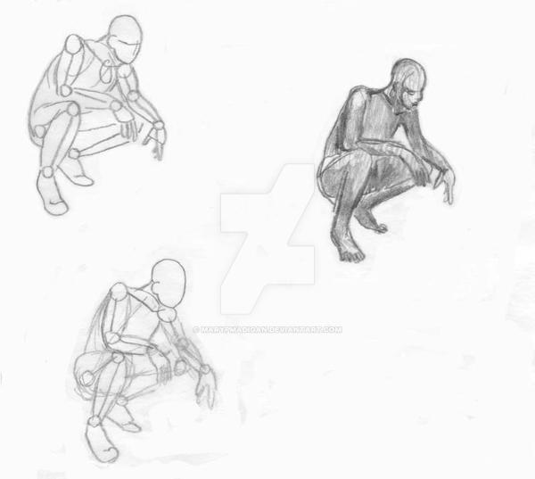 Crouching Pose Drawing : Squatting References Knees Kneeling Drawingref ...