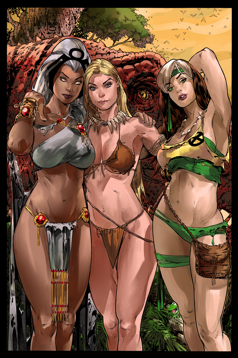 Storm  Shanna and Rogue in  Savage Land