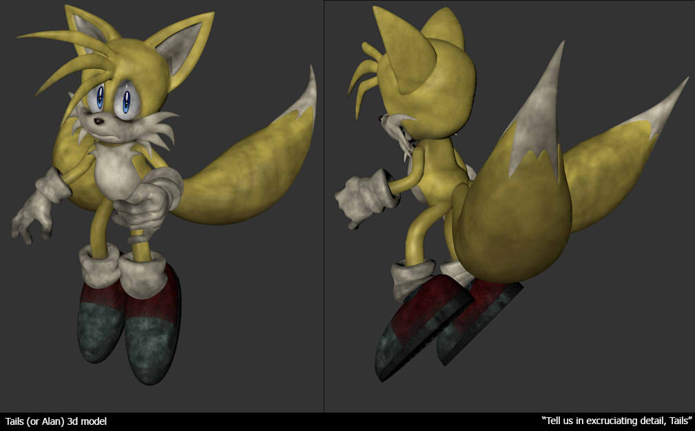 Tails Body Texture 2017x's Tails 3d model by HandRising on DeviantArt