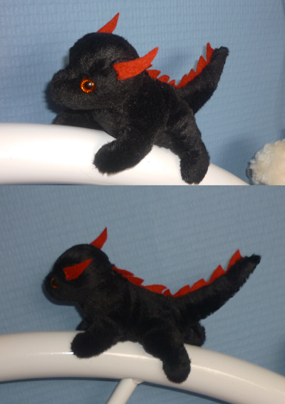 Mini magnet plush:black dragon