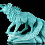Amazonite tailed fox carving 1