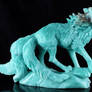 Amazonite tailed fox carving 2