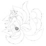 The 9-tailed Naru fox: Lineart