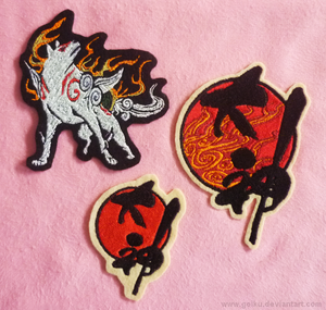Embroidered Okami patches