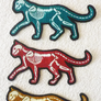 X-ray GLOW cats  embroidery patches