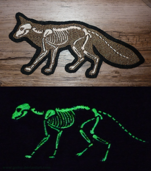 X-ray GLOW Fox embroidered patch