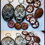 Embroidered leather keychains