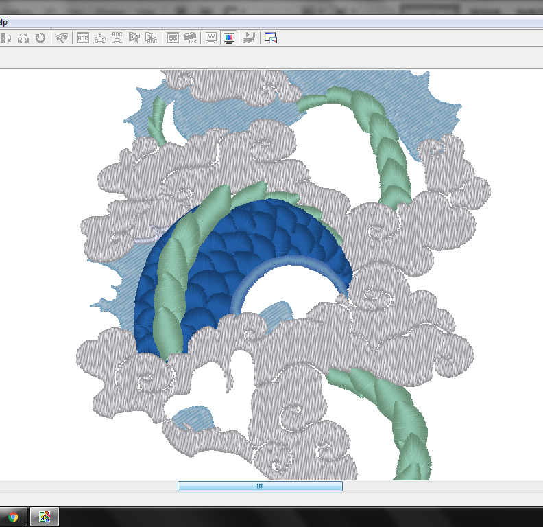 Dragon of the East ~ embroidery pattern WIP