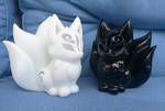 3D Printed Resin kitsune models