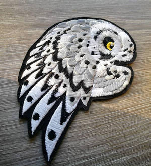 Embroidered Snow owl patch