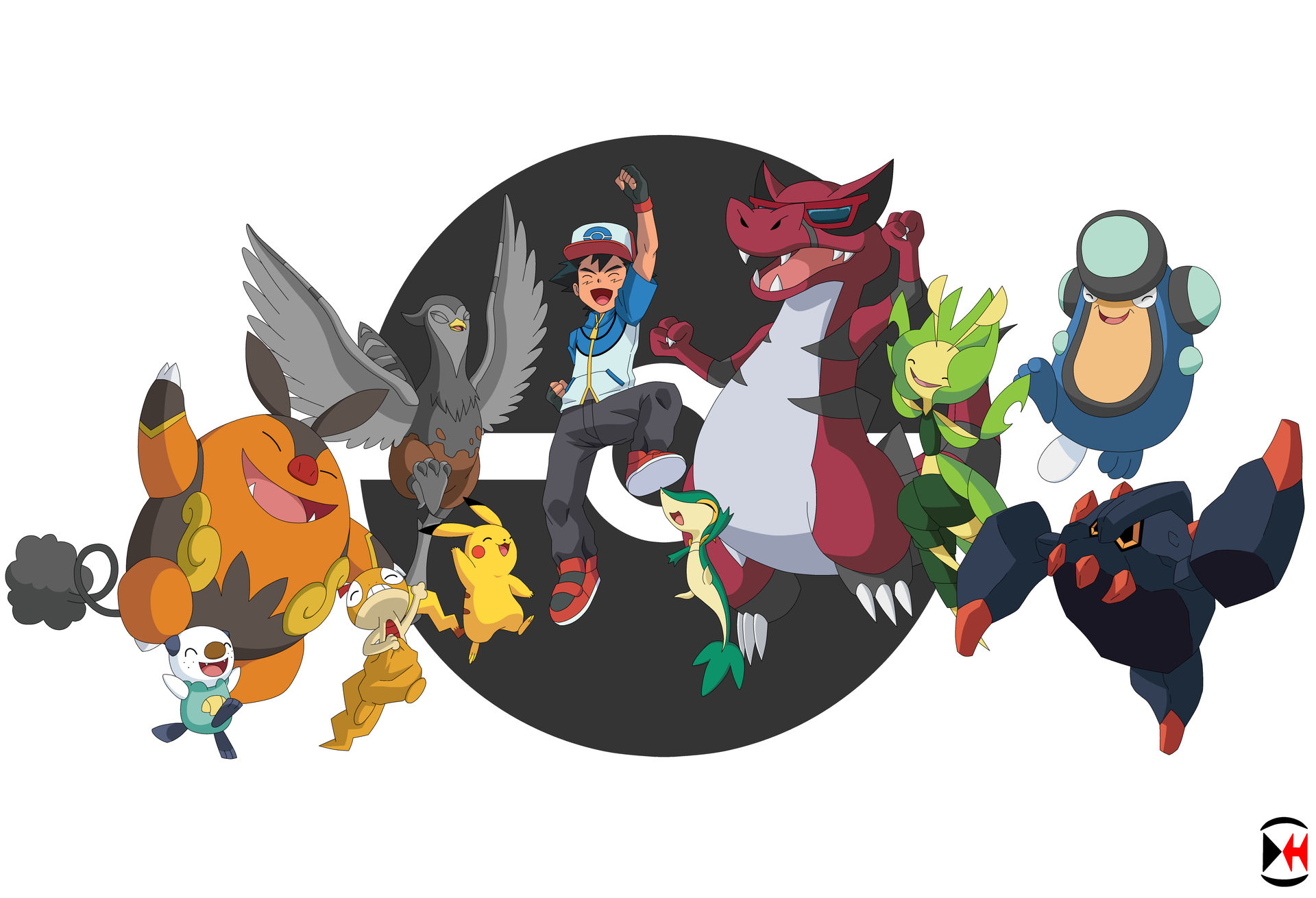 Ash's Unova team by Darkhameleon on DeviantArt