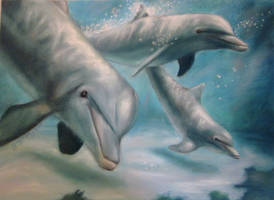 Some Dolphins in Pastel