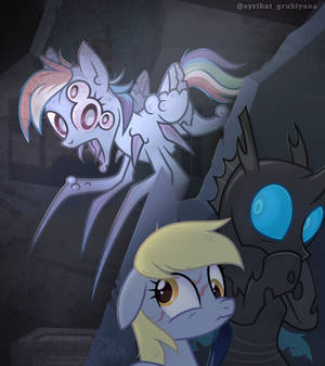 Derpy and Changeling: Pony Virus encounter 