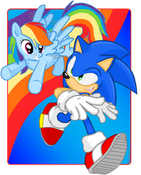 Sonic and Rainbow Dash Colored