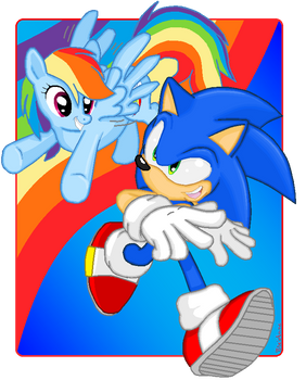 Sonic and Rainbow Dash Colored