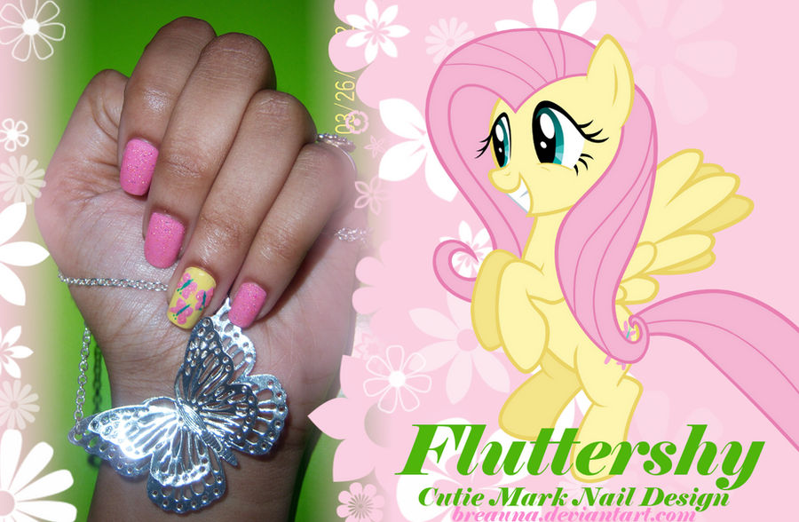 Fluttershy Cutie Mark Nail Design