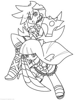 FREE LINEART - Panty and Stocking