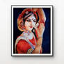 Bharatnatyam Beauty: My Watercolor Creation 