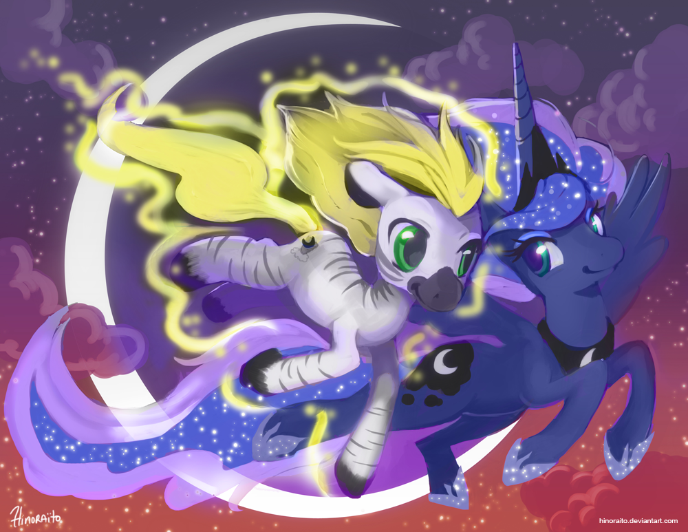 MLP Commission: Luna and Jack soaring