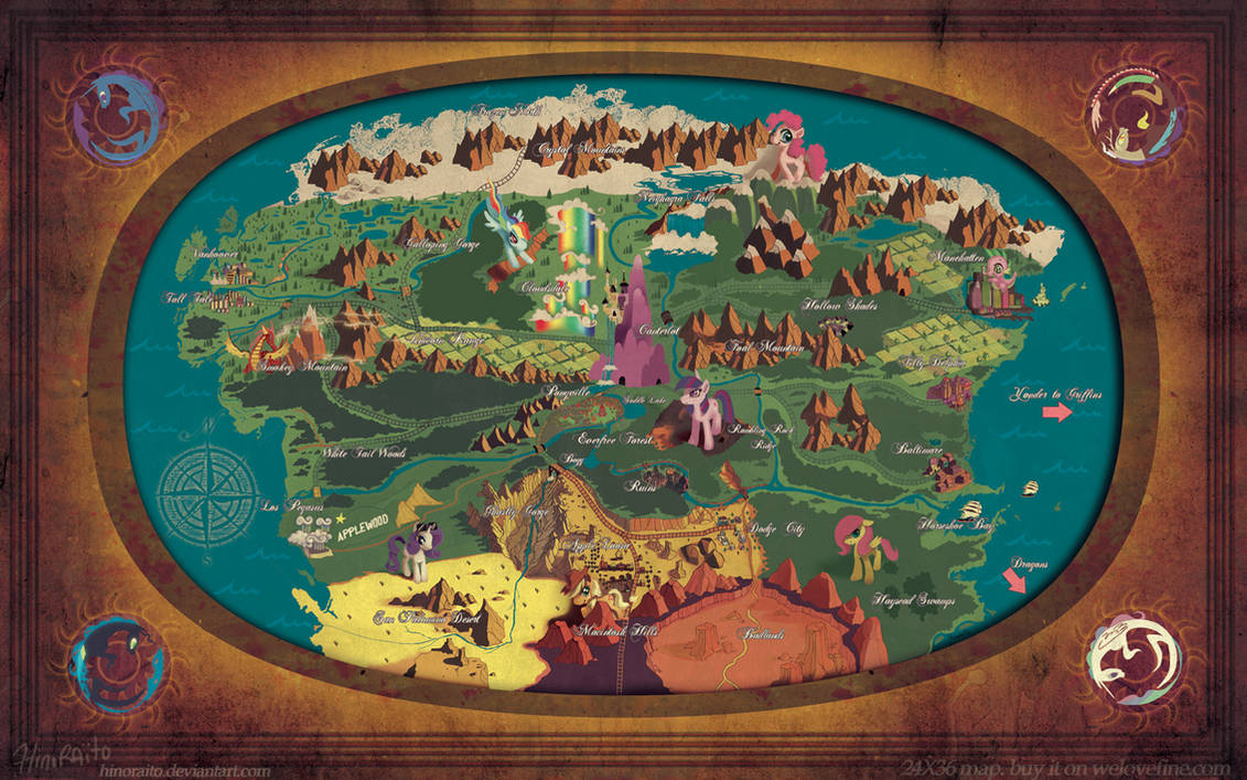 Equestria Map - 24X36 - welovefineprint by hinoraito