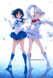 Sailor Mercury and Weiss [Sailor Moon x RWBY]