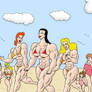 Verna and her girls in a beach day