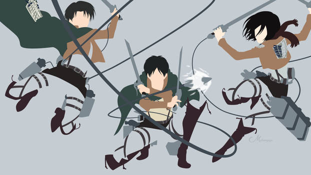 Eren, Mikasa and Levi from Attack on Titan