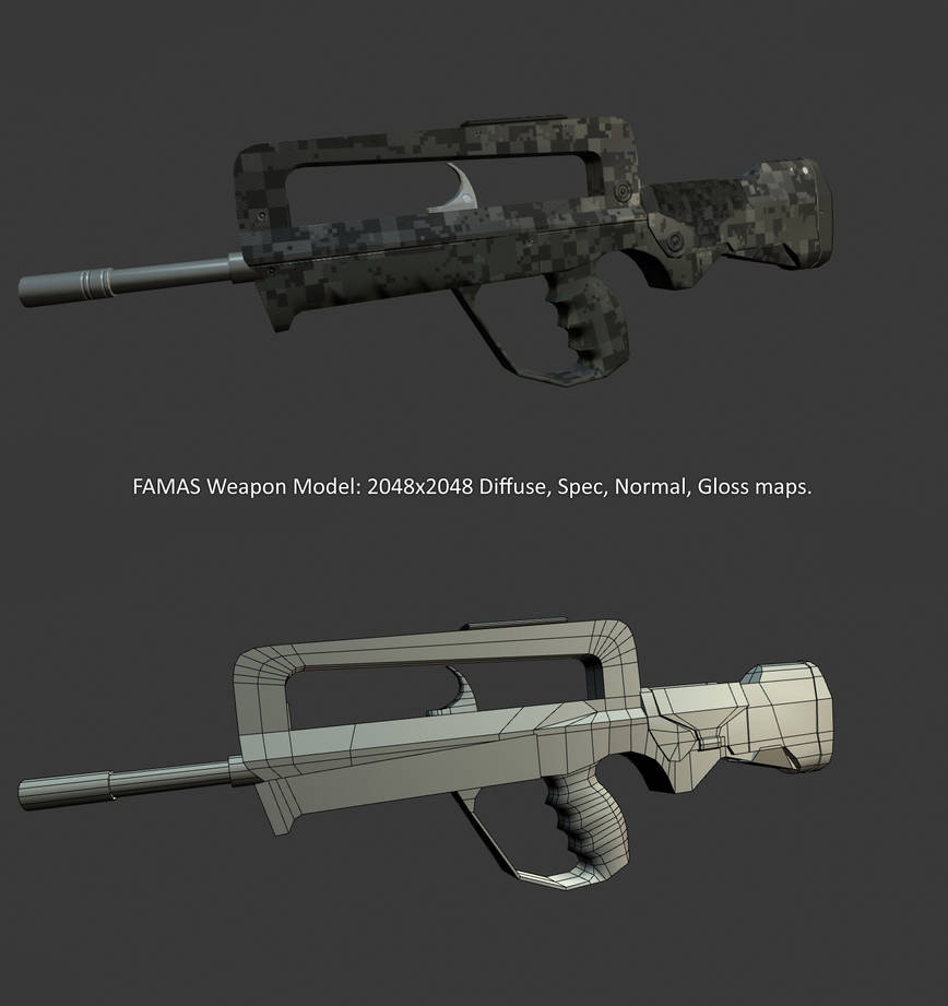 FAMAS Model by MPWatts356 on DeviantArt
