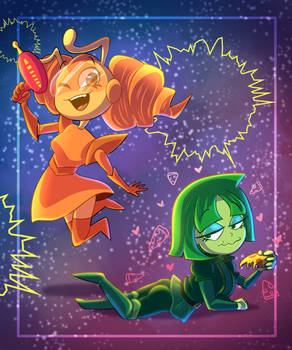 Hands Up! Funny Space Girls
