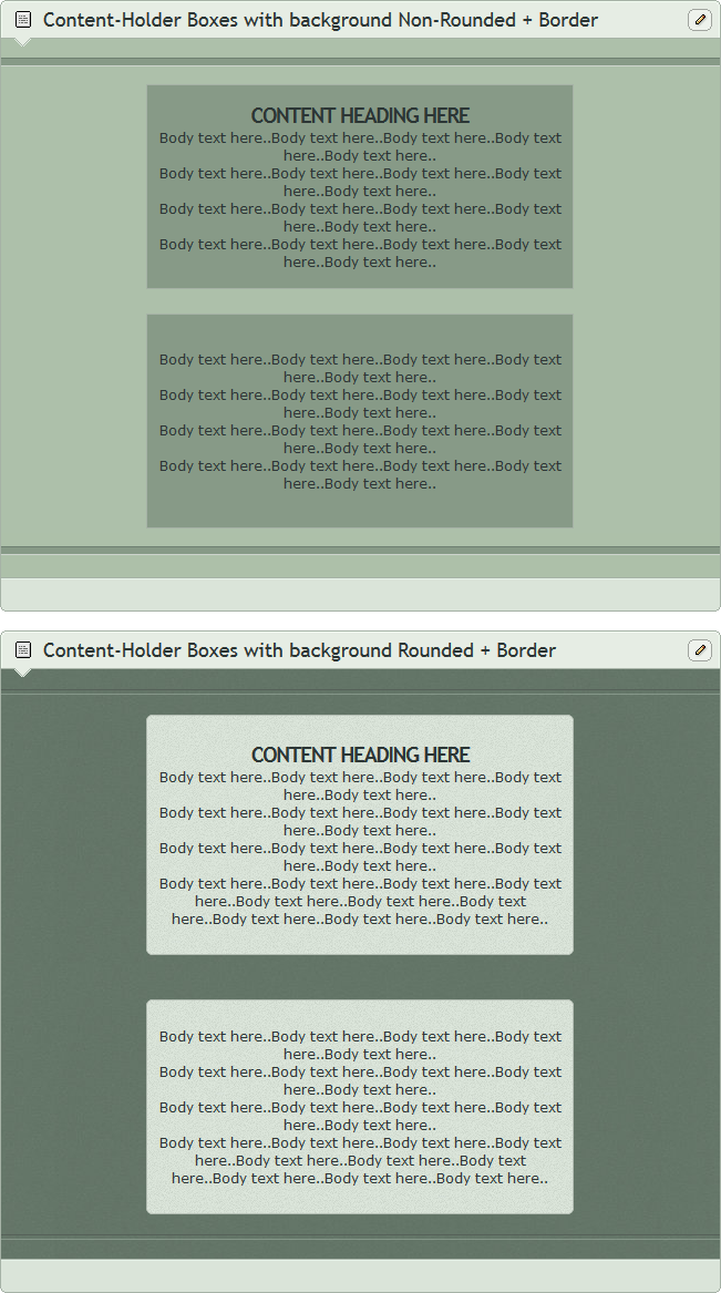 Content-Holder Boxes with background