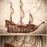 Pirate Ship - copper wire (wire art)