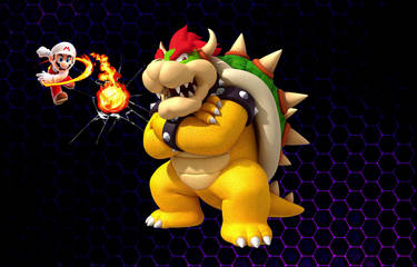 Fire-Mario breakes the GLASS background