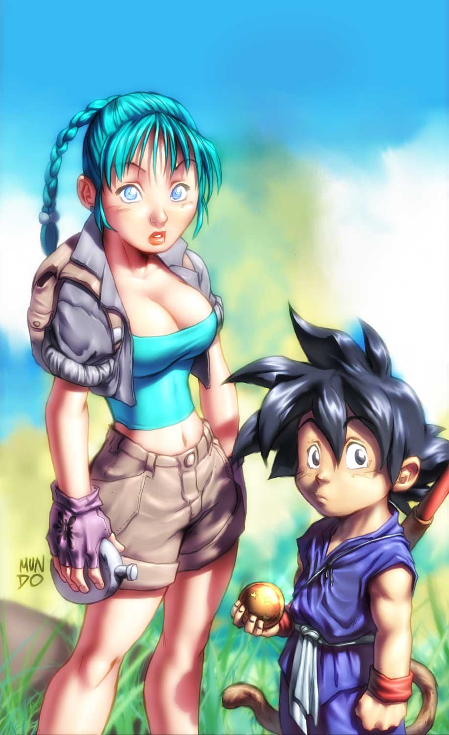 Bulma and Goku color by thedragonballsociety on DeviantArt