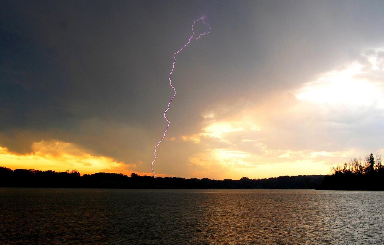 Lightning over the lake